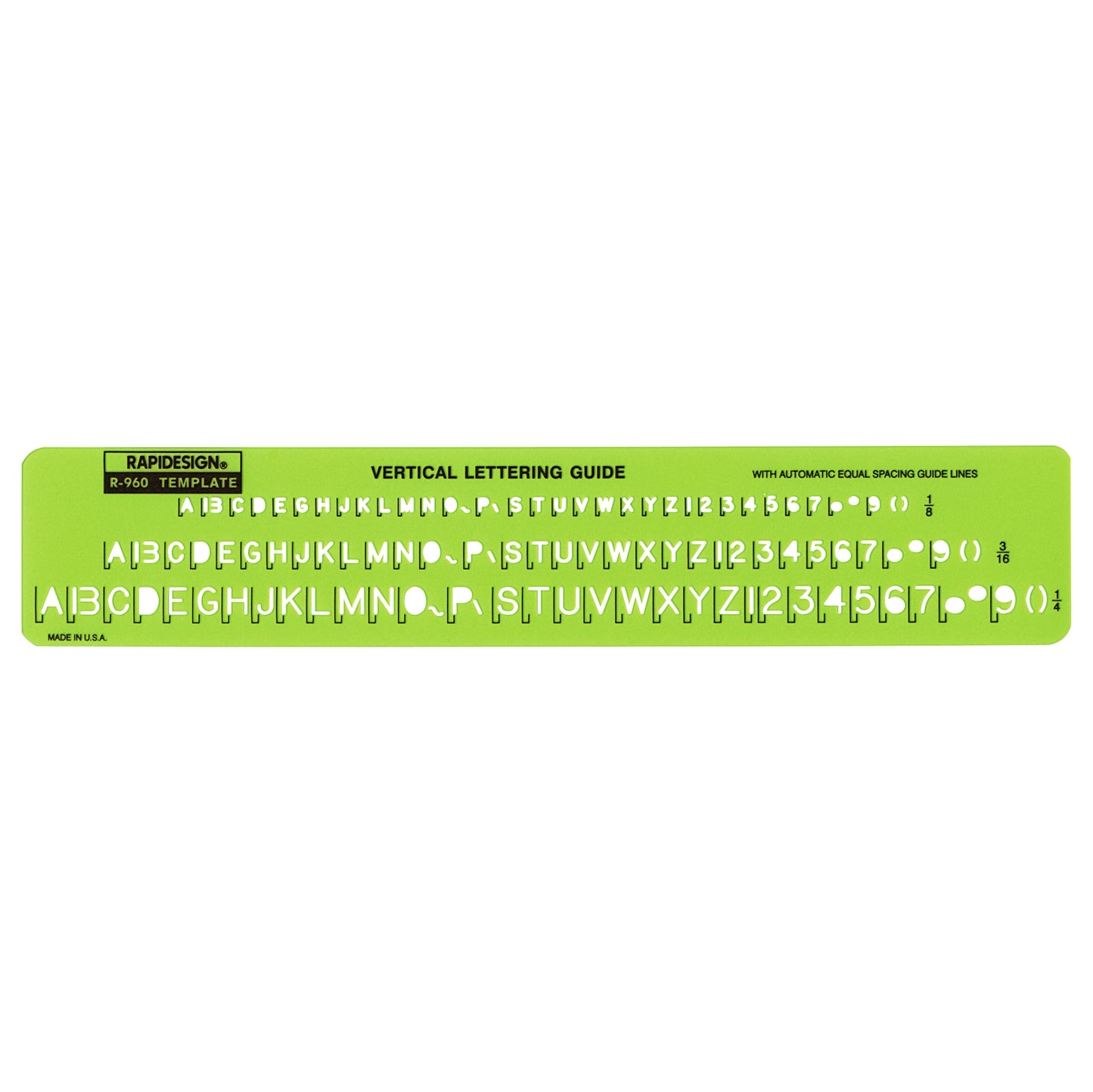 Vertical Lettering Template (1/8", 3/16", 1/4")