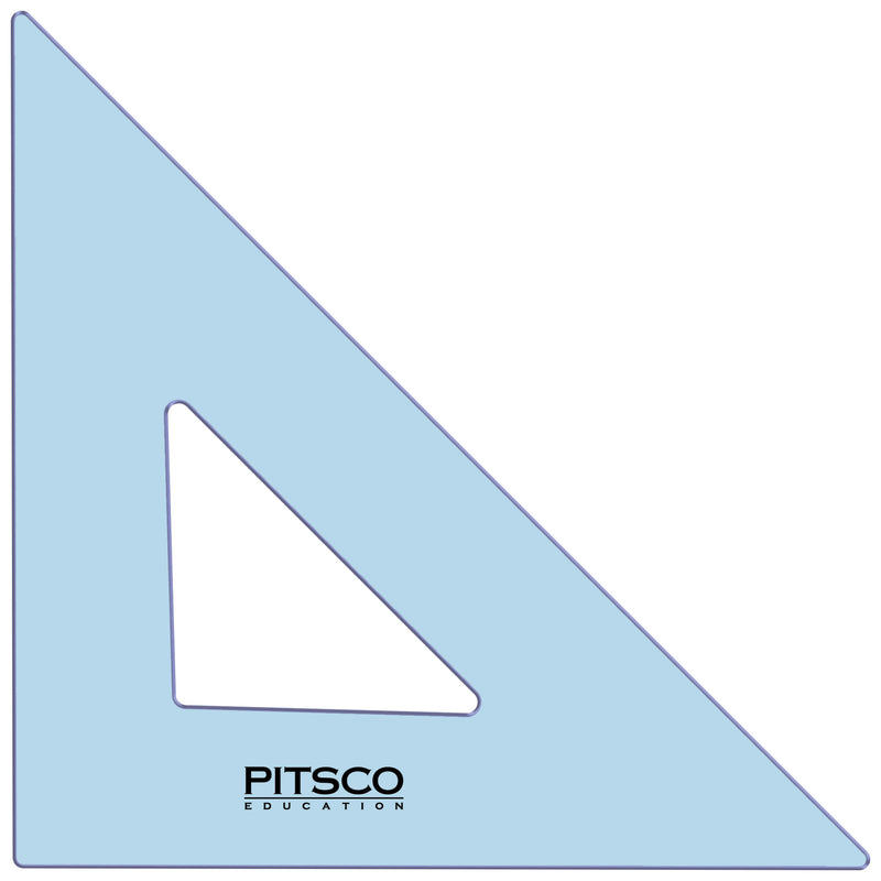 10" Blue Acrylic Triangle (45°/90°)