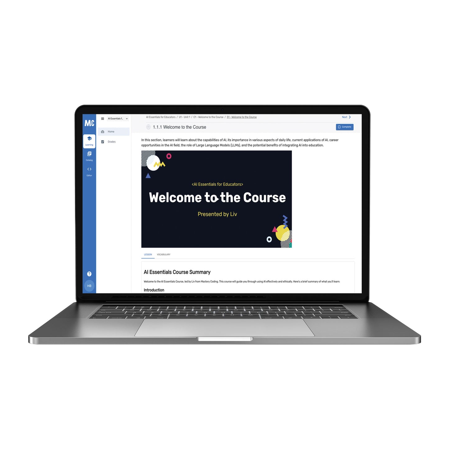 Mastery Coding™ AI Essentials for Educators Single License