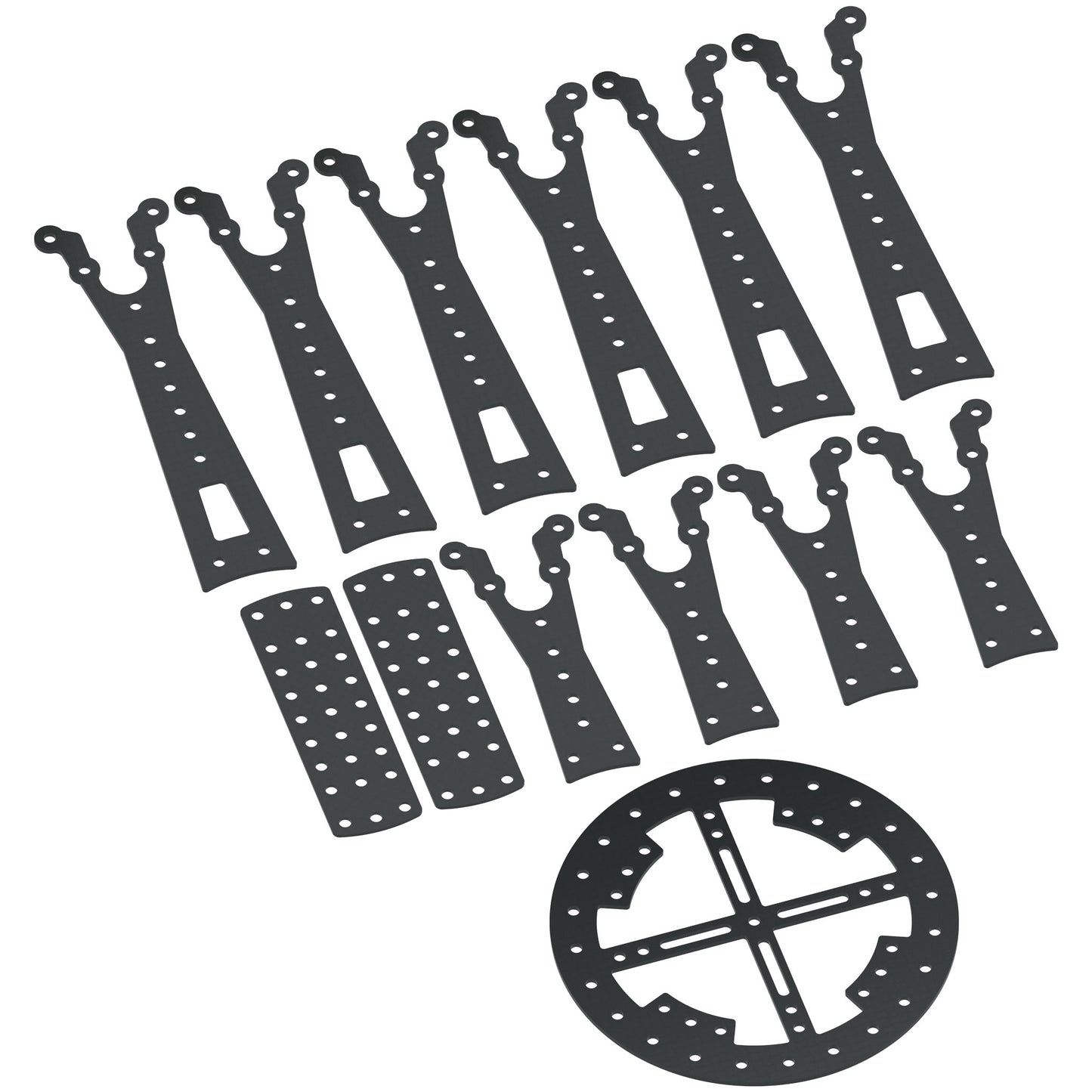 drone infinity carbon fiber ring, motor booms, and hole plates