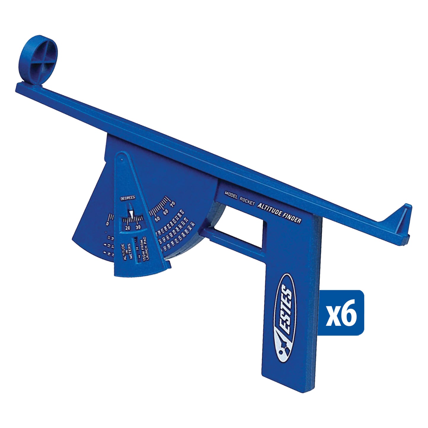 Blue altitude finder with 'Estes' branding