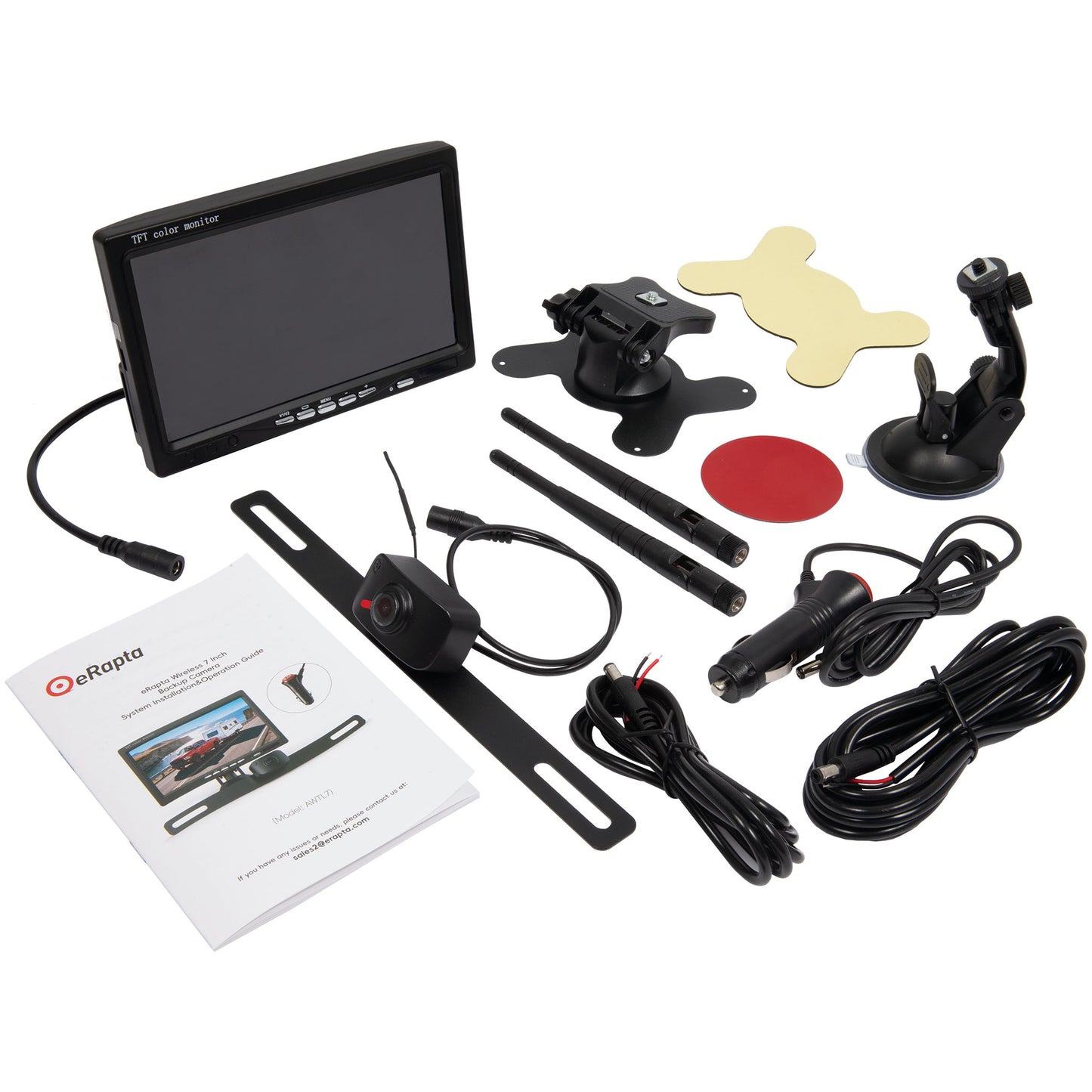 Camera system with monitor, camera, mount, and accessories