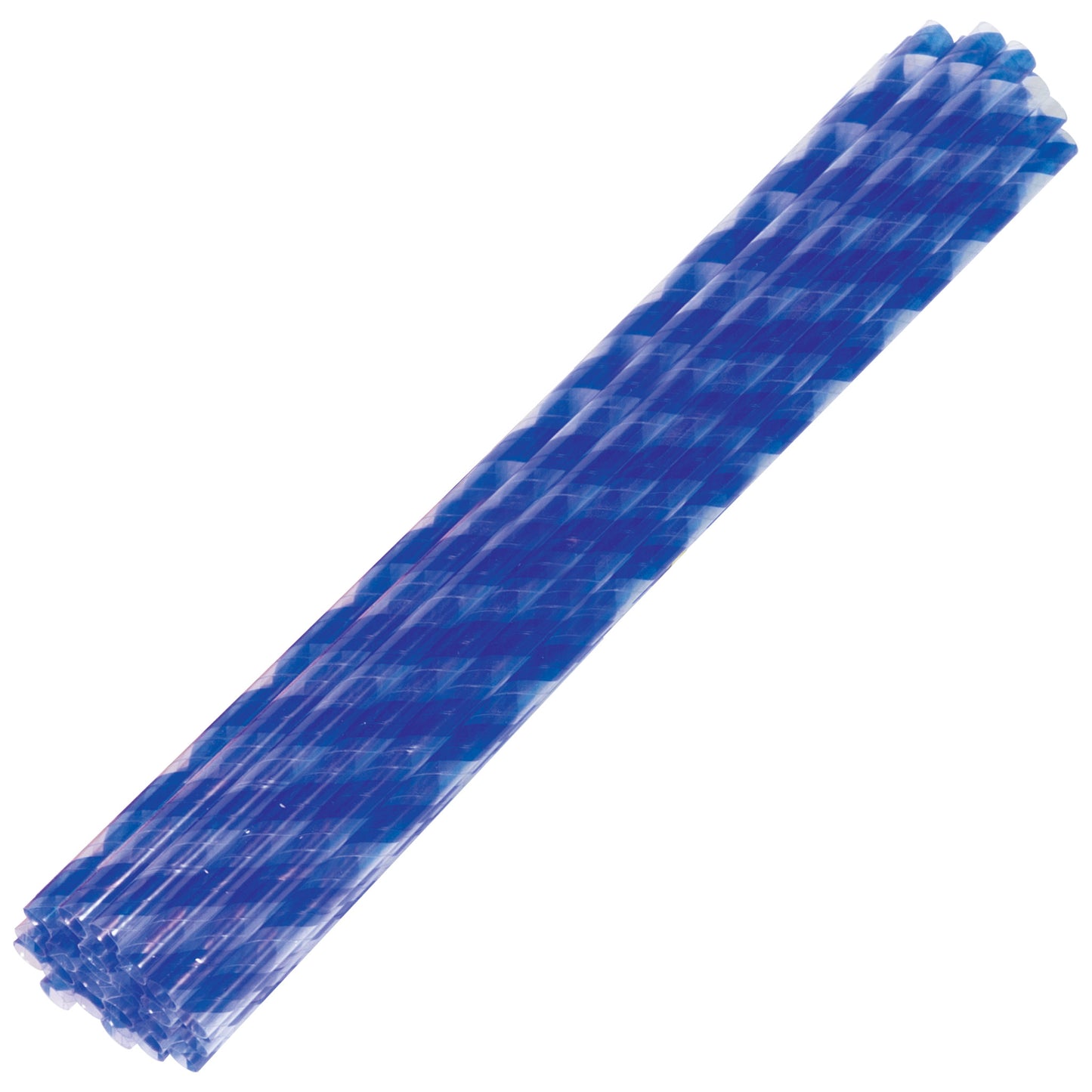 stack of blue mylar tubes