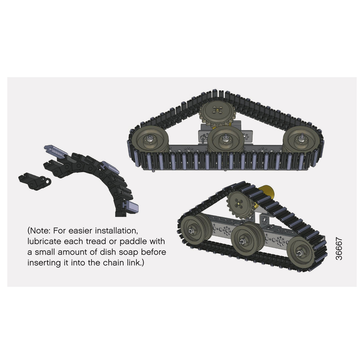 Tank Tread Rov Improve traction with TETRIX® MAX tank tread rubber inserts