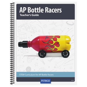 AP Bottle Racers Teacher's Guide cover with a flame-decorated bottle racer on black wheels