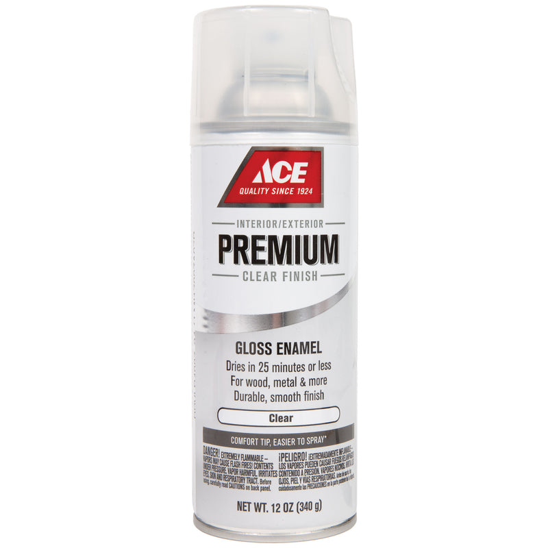 Ace spray paint can with clear finish
