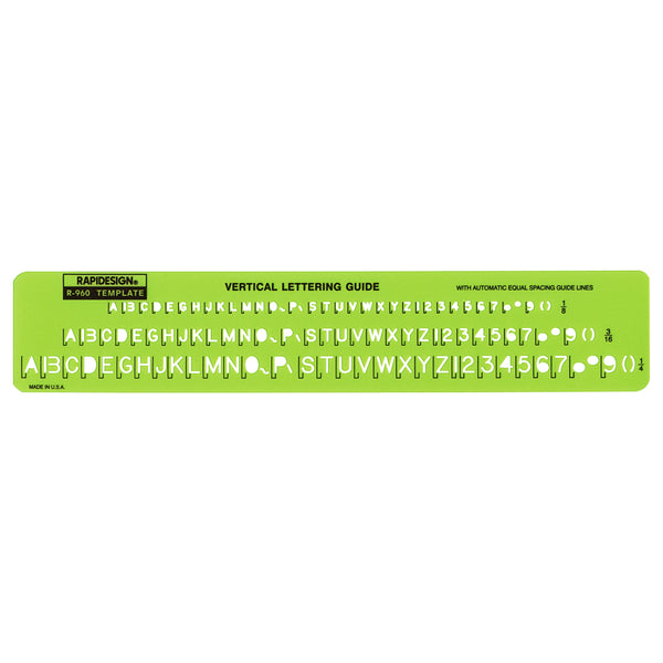 Vertical Lettering Template (1/8", 3/16", 1/4")