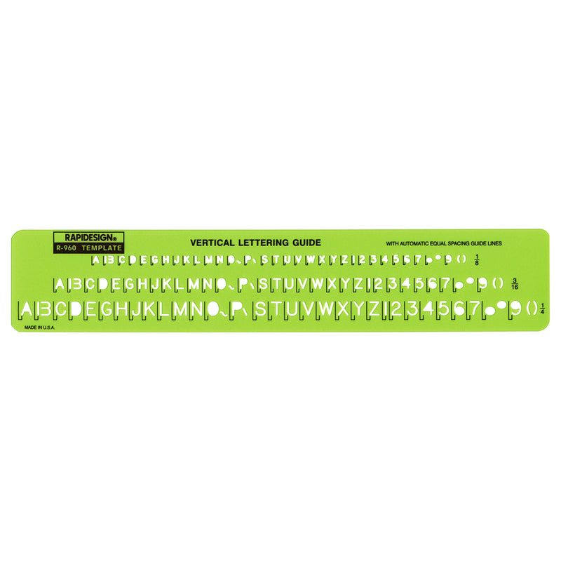 Vertical Lettering Template (1/8", 3/16", 1/4")