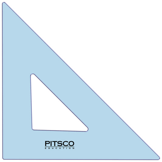 10" Blue Acrylic Triangle (45°/90°)
