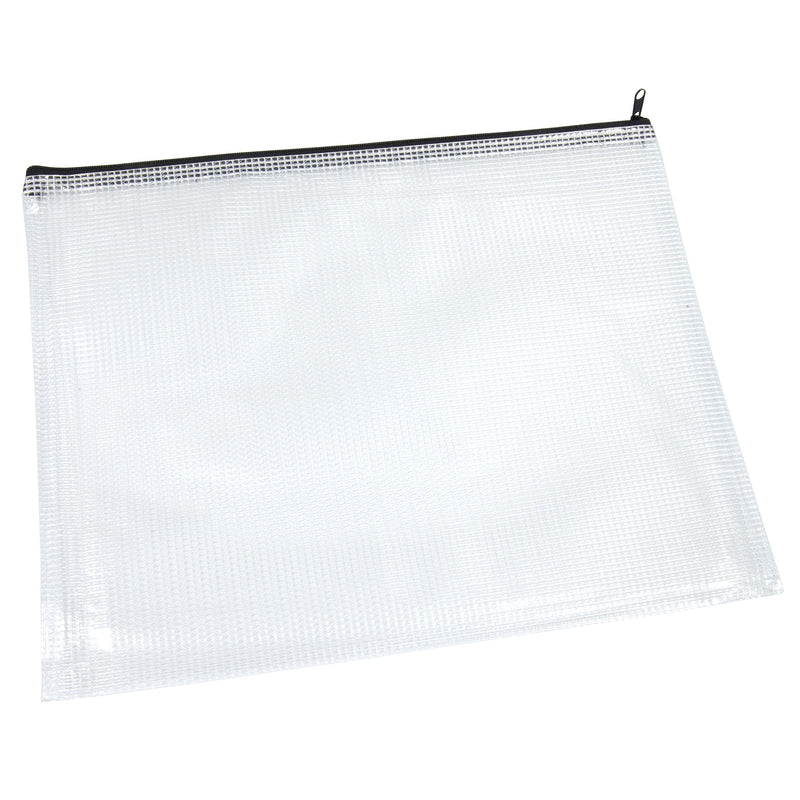 mesh bag with a black zipper