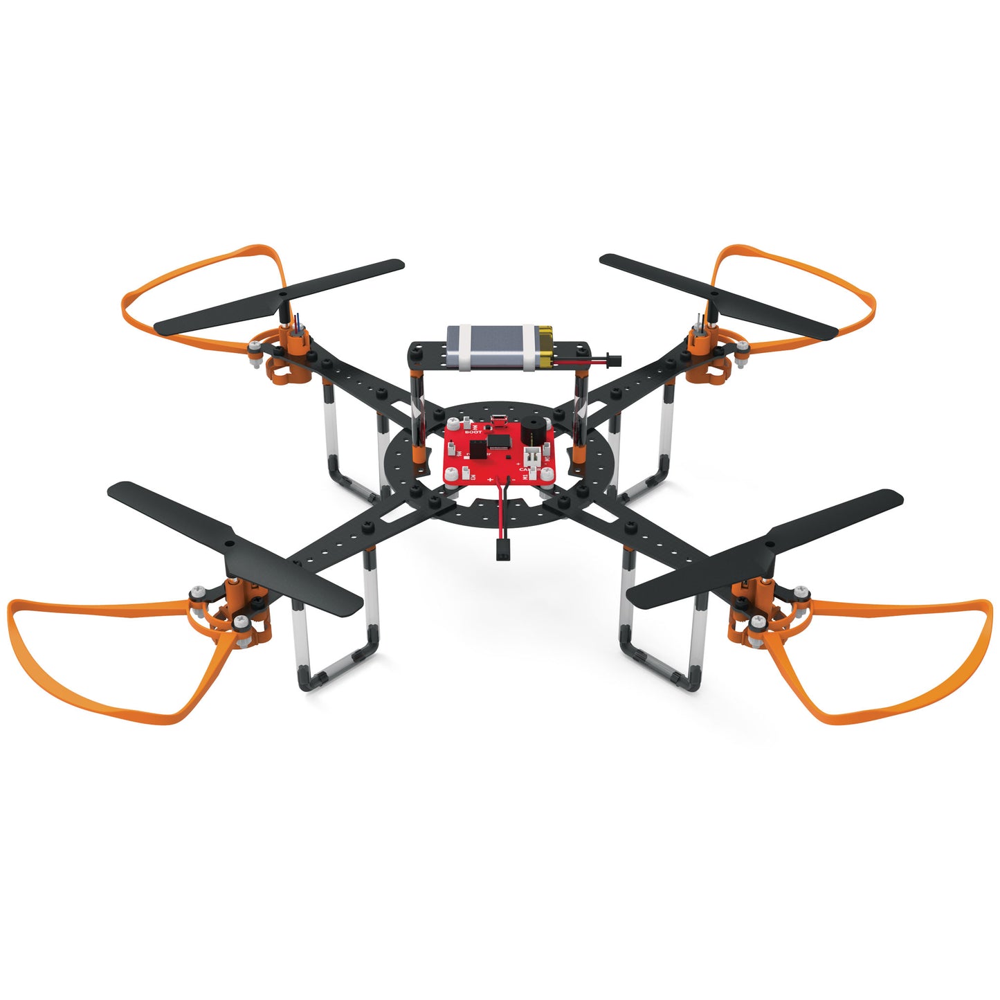 Infinity drone with orange and black arms