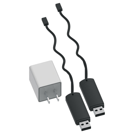 4.2 V charger and a dual-port USB cube