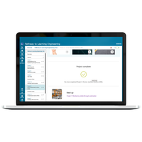 Laptop displaying a learning management system interface