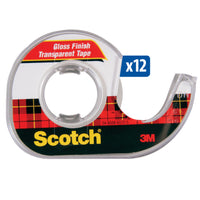 Scotch transparent tape with red and black plaid design