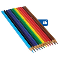 Set of colored pencils in various colors