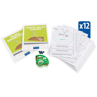 roller coasters guide with tape, marbles, and paper templates