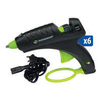 Black and green dual-temp hot glue gun with Surebonder branding