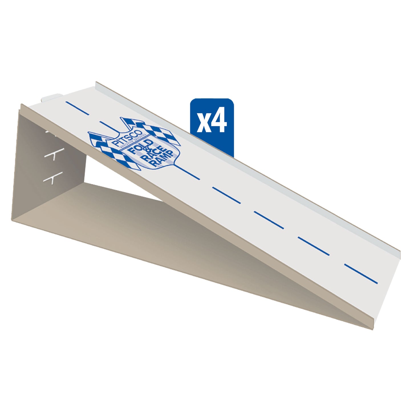 White and blue fold and race ramp