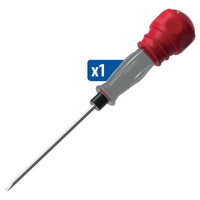 Red screwdriver with a gray handle