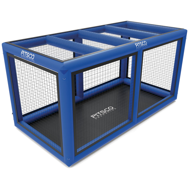 Blue Inflatable Inflatafly drone arena with mesh netting