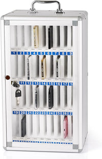Aluminum phone locking case with individually numbered, padded compartments