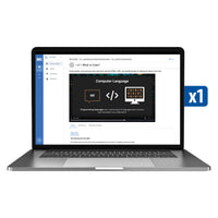 Laptop displaying a computer science lesson