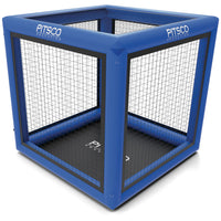 Blue Inflatable Inflatafly drone arena with mesh netting