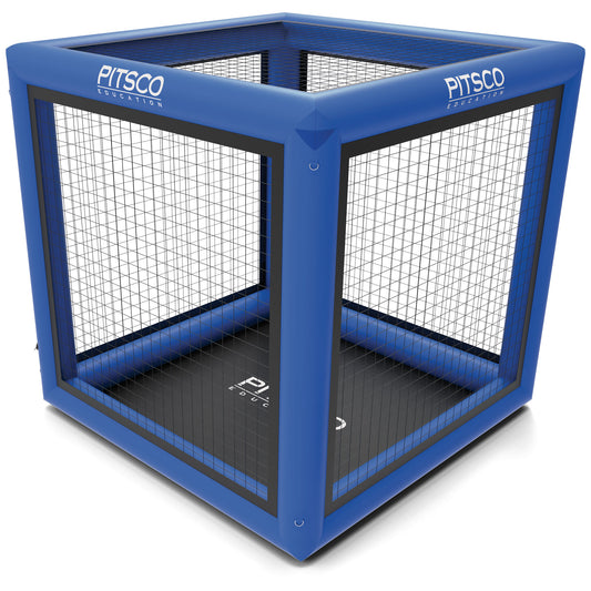 Blue Inflatable Inflatafly drone arena with mesh netting