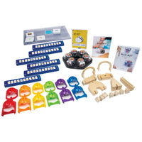 Blue-Bot robots with curriculum, tactile code readers, obstacle course, pocket mat, and colorful robot covers