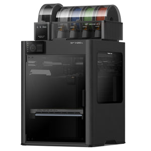 Black 3D printer with spools of filament