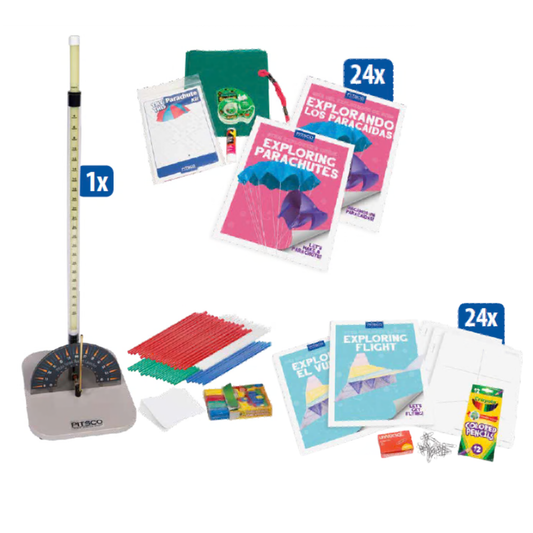 Straw rockets getting started package, exploring flight kit, exploring parachutes kit