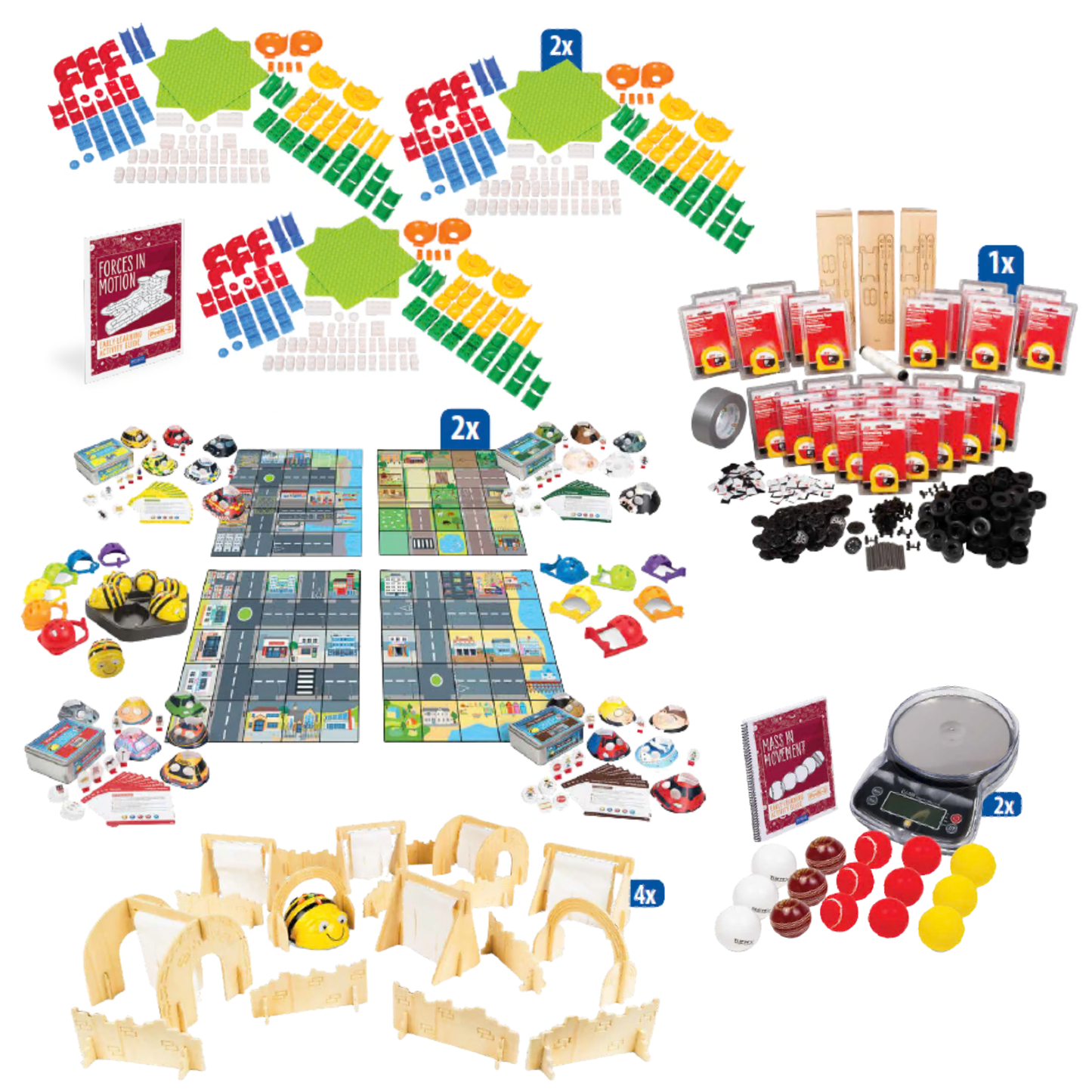 forces in motion activity bundle, bee-bot getting started package, toolbox racer kit, bee-bot obstacle course, mass in movement activity bundle