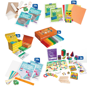 exploring musical instruments kit, exploring 3-d art kit, 3doodler kit with filament, exploring structures testing kit, coding activity bundle