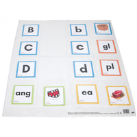 educational flash cards displayed in a pocket mat