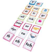 Set of educational flashcards with letters, numbers, and images