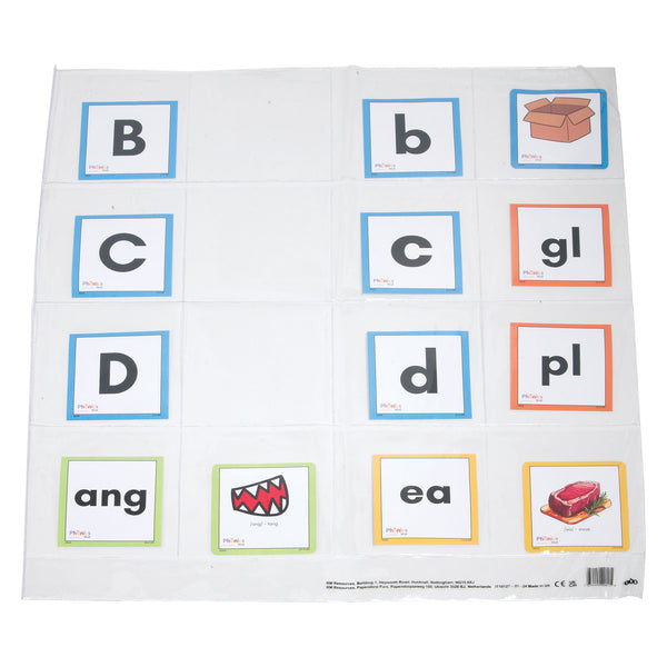 educational flash cards displayed in a pocket mat